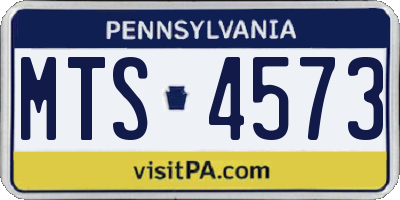 PA license plate MTS4573