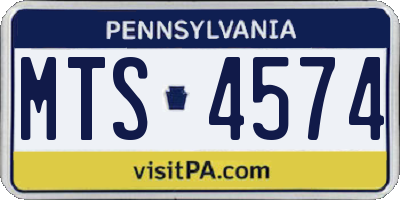 PA license plate MTS4574
