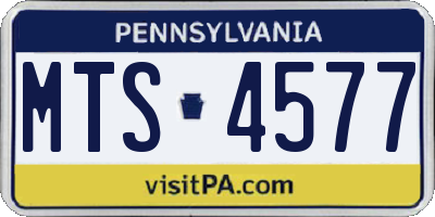 PA license plate MTS4577