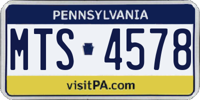 PA license plate MTS4578