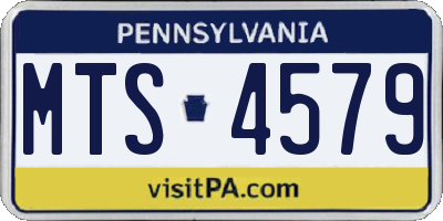 PA license plate MTS4579