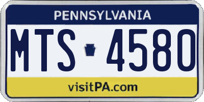 PA license plate MTS4580