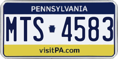PA license plate MTS4583