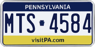PA license plate MTS4584