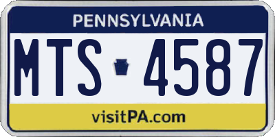 PA license plate MTS4587