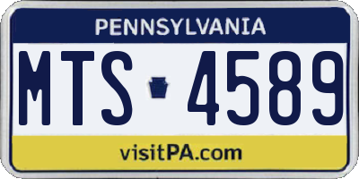 PA license plate MTS4589