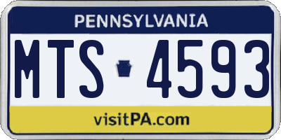 PA license plate MTS4593