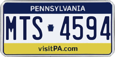 PA license plate MTS4594