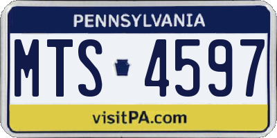 PA license plate MTS4597