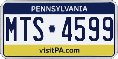 PA license plate MTS4599
