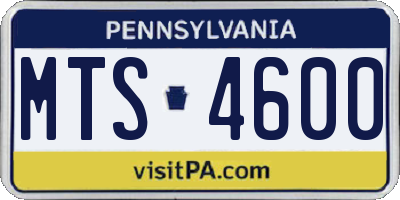 PA license plate MTS4600