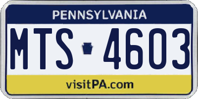 PA license plate MTS4603