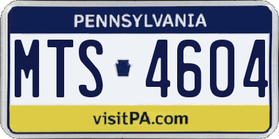 PA license plate MTS4604