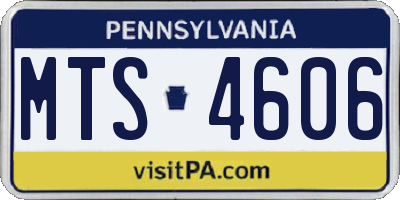 PA license plate MTS4606