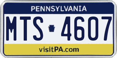 PA license plate MTS4607