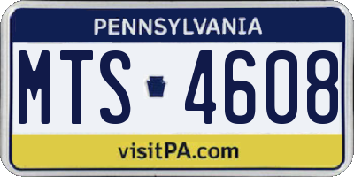 PA license plate MTS4608