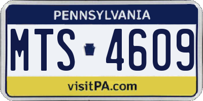 PA license plate MTS4609