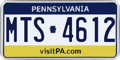 PA license plate MTS4612