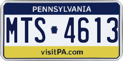 PA license plate MTS4613