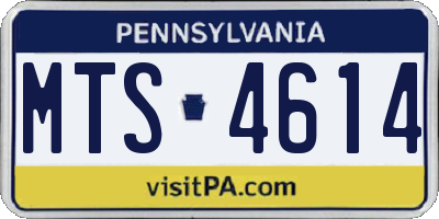 PA license plate MTS4614