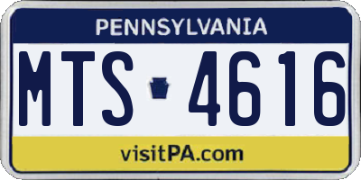 PA license plate MTS4616