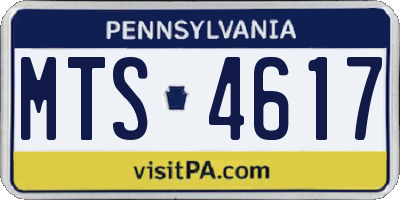 PA license plate MTS4617