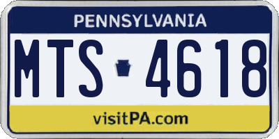 PA license plate MTS4618