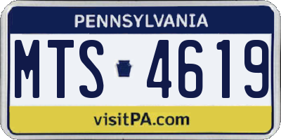 PA license plate MTS4619