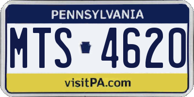PA license plate MTS4620