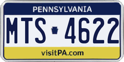 PA license plate MTS4622