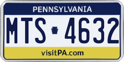 PA license plate MTS4632
