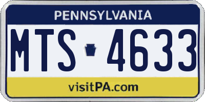 PA license plate MTS4633