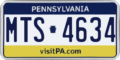 PA license plate MTS4634