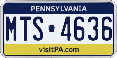 PA license plate MTS4636