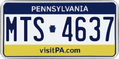 PA license plate MTS4637