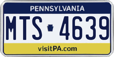 PA license plate MTS4639