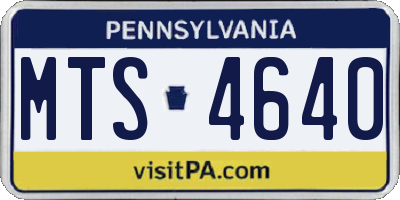 PA license plate MTS4640