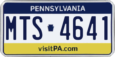 PA license plate MTS4641