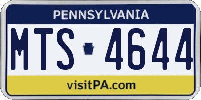 PA license plate MTS4644