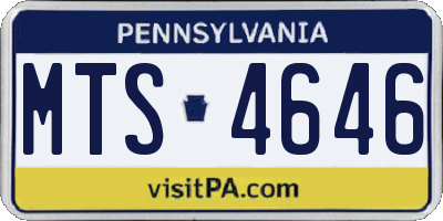 PA license plate MTS4646