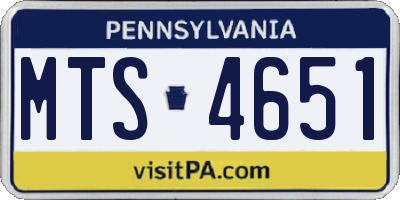 PA license plate MTS4651