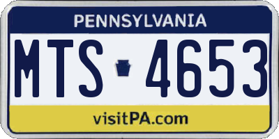 PA license plate MTS4653