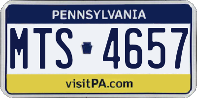 PA license plate MTS4657