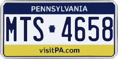 PA license plate MTS4658