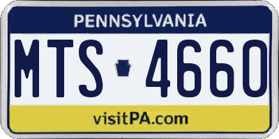 PA license plate MTS4660