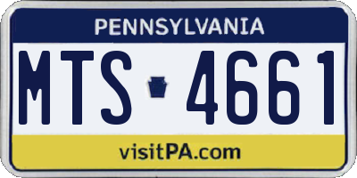 PA license plate MTS4661
