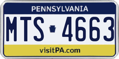 PA license plate MTS4663