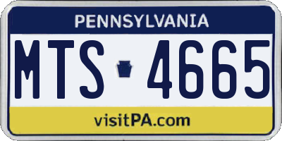 PA license plate MTS4665