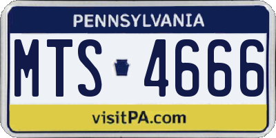 PA license plate MTS4666