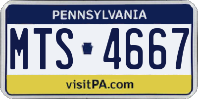 PA license plate MTS4667